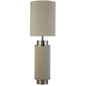 Searchlight Flask gijze tafellamp met jute en linnen