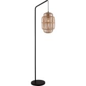 Searchlight Java EU60096BK zwarte vloerlamp met bamboe kap