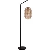 Searchlight Java EU60096BK zwarte vloerlamp met bamboe kap