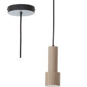 Brilliant Cadiz 60117/76 zwart met koffiebruine hanglamp