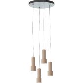 Brilliant Cadiz 60119/76 zwart met koffiebruine hanglamp