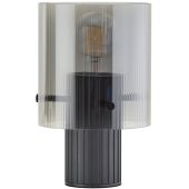Brilliant Riffelini 60135/93 zwarte tafellamp met rookglas