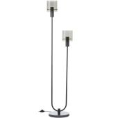 Brilliant Riffelini 60136/93 zwarte vloerlamp met rookglas
