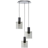 Brilliant Riffelini 60139/93 zwarte hanglamp met rookglas