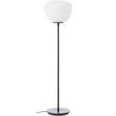 Brilliant Kaizen 60151/76 zwarte vloerlamp met wit ribbelglas