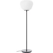 Brilliant Kaizen 60151/76 zwarte vloerlamp met wit ribbelglas