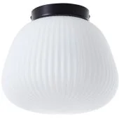 Brilliant Kaizen 60152/76 zwarte plafonniere met wit ribbelglas