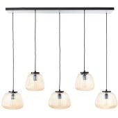 Brilliant Kaizen 60156/86 hanglamp met amber ribbel glas