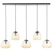 Brilliant Kaizen 60156/86 hanglamp met amber ribbel glas