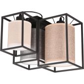 Trio Ross 603130317 plafondlamp met drie kappen van textiel