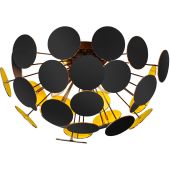 Trio Discalgo 609900332 mat zwart met goud kleurige plafondlamp