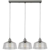 Searchlight Odeon 60999-3CL grijze hanglamp met helder glas
