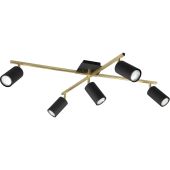 Spot Marley 612400580 mat zwart met goud plafond spots
