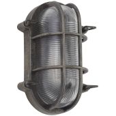 Searchlight Bulkhead 61402BS zwart zilveren buitenwandlamp