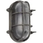 Searchlight Bulkhead 61402BS zwart zilveren buitenwandlamp