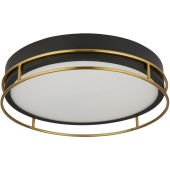 Searchlight Phoenix 62013-3PB zwarte badkamerlamp met messing rand