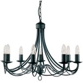Searchlight Maypole 6348-8BK zwarte acht lichts kroonluchter