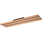 Trio Fontana 648917532 zwart met houtkleurige plafondlamp