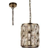 Searchlight Bijou 6581-1AB antiek bronzen hanglamp met champagneglas