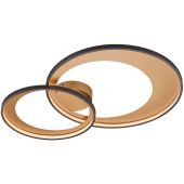 Trio Granada 673890232 grote zwart met gouden plafondlamp