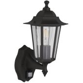 Searchlight Alex 68001BK mat zwarte buitenlamp met bewegingsmelder