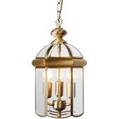Searchlight 7133ab antiek bronzen lantaarn met afgeschuind glas