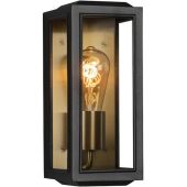 Konstsmide Carpi 7348-758 mat zwart met messing wandlamp