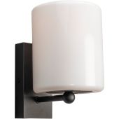 Konstsmide Portici 7356-752 mat zwarte buitenlamp met opaal glas