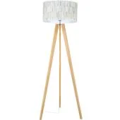 Britop Malo 74315074 eikenhouten vloerlamp met kleurrijke kap