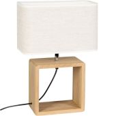 Britop Boho 77091174 eikenhouten tafellamp met linnen kap