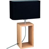 Britop Cadre 7714974 eikenhouten tafellamp met zwarte kap