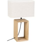 Britop Boho 77191174 eikenhouten tafellamp met linnen kap