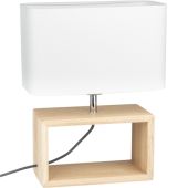 Britop Cadre 7722974 eikenhouten tafellamp met witte kap