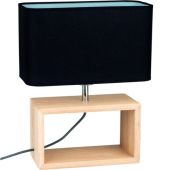 Britop Cadre 7724974 eikenhouten tafellamp met zwarte kap