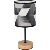 Britop Espacio 77748974 zwart witte tafellamp met eikenhout