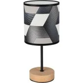 Britop Espacio 77748974 zwart witte tafellamp met eikenhout