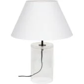 Britop Dove 779129110 witte tafellamp van glas en textiel