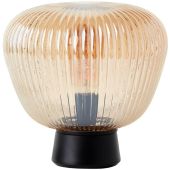Brilliant Kaizen 80105/86 amber geribbeld glazen tafellamp