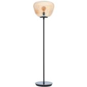 Brilliant Kaizen 80106/86 amber geribbeld glazen vloerlamp
