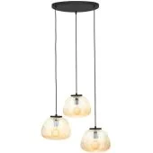 Brilliant Kaizen 80110/86 amber geribbeld glazen hanglamp