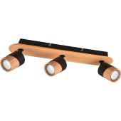 Trio Aruni 801100332 houten spot met zwart metaal