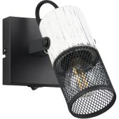 Trio Tosh 804370134 zwarte wandspot met wit hout