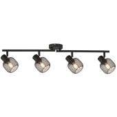Spot Meshy 81201-4BK zwarte spot met kapjes van metaal gaas