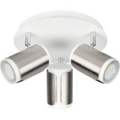 Trio Gillan 814530307 wit met staalkleurige spot
