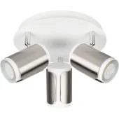 Trio Gillan 814530307 wit met staalkleurige spot