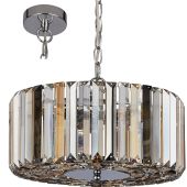 Searchlight Chapeau 82101-3CC hanglamp met amber helder en rookglas