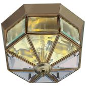 Searchlight Pisa 8235AB bronzen plafonniere met afgeschuind glas