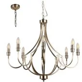 Searchlight Lodge 82918-8SS staal kleurige metalen kroonluchter