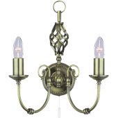 Searchlight Zanzibar 8392-2 bronzen wandlamp