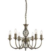 Searchlight Zanzibar 8396-6 bronzen kroonluchter